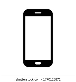 white blank screen display smartphone with front camera isolated on white background. vector illustration eps 10