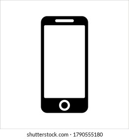 white blank screen display smartphone with front camera isolated on white background. vector illustration eps 10