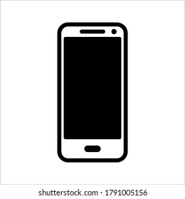 white blank screen display smartphone with front camera isolated on white background. vector illustration eps 10