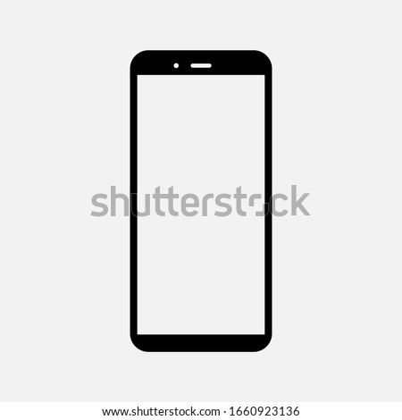 white blank screen display smartphone with front camera isolated on white background. vector illustration eps 10