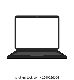 white blank screen laptop computer isolated on white background. vector illustration