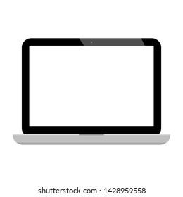 white blank screen laptop computer isolated on white background. vector illustration