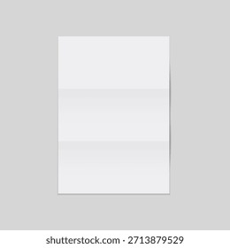 Una hoja en blanco de papel A4 doblada tres veces. Diseño de una carta, folleto, folleto, folleto o tarjeta de invitación
