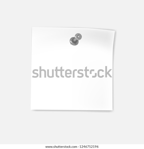 Download White Blank Sheet Paper Drawing Pin Stock Vector (Royalty ...