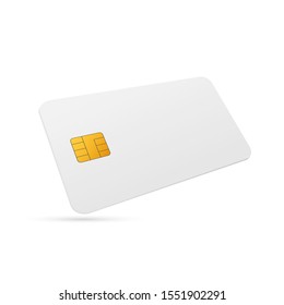 White blank shopping credit card. Credit card for finance. Vector stock illustration.