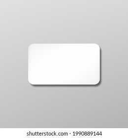 White blank shopping credit card isolated 3d vector illustration. Credit card for finance, bank or shopping discount plastic card.