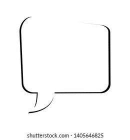 white blank speech bubble with black shadow as a frame isolated on white background for add word or design. vector illustration 
