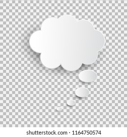 White blank speech bubble isolated vector. Infographic design thought bubble on the transparent background. Eps 10 vector file.