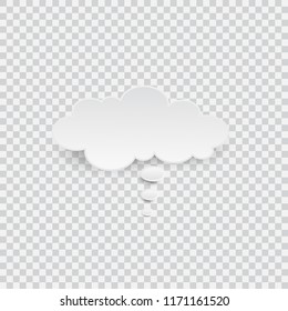 White blank speech bubble isolated vector. Infographic design thought bubble on the transparent background. Eps 10 vector file.