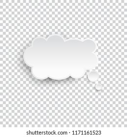 White blank speech bubble isolated vector. Infographic design thought bubble on the transparent background. Eps 10 vector file.