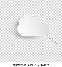 White blank speech bubble isolated vector. Infographic design thought bubble on the transparent background. Eps 10 vector file.
