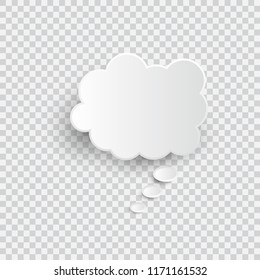 White blank speech bubble isolated vector. Infographic design thought bubble on the transparent background. Eps 10 vector file.