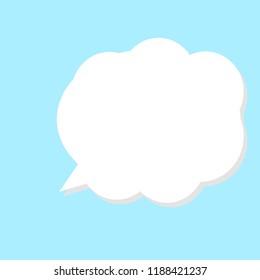 white blank speech bubble on blue background. vector illustration.