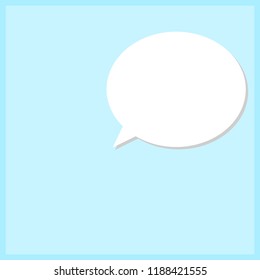white blank speech bubble on blue background. vector illustration.