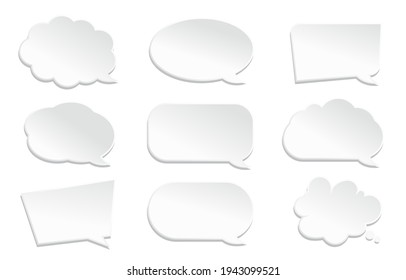 white blank speech bubble set isolated on white background. vector illustration.