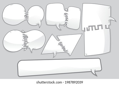 white blank speech bubble set isolated on grey background. vector illustration for design, comic, etc.
