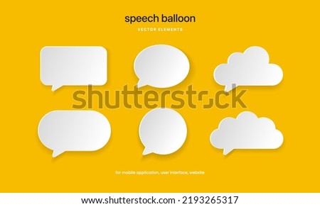 White blank speech bubbles, speak balloon,  thinking balloon, chatting box, message box set on colorful background for UI website mobile app