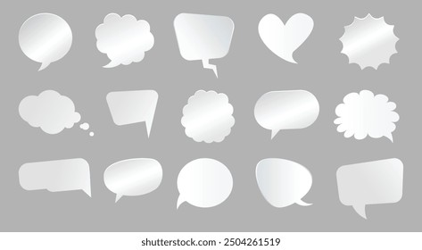 White blank speech bubbles, thinking balloon set. Vector Illustration EPS10