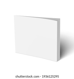 White Blank Square Booklet With Clear Cover Template. EPS10 Vector