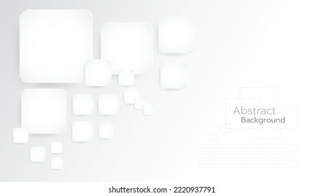 White blank square button abstract background for advertising, vector.