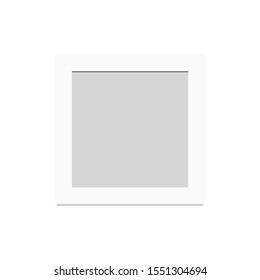 white blank square picture frame isolated on white background. vector illustration