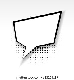 White blank square template comics book burst balloon. Bubble icon soft shadow. Cartoon label tag expression. Banner comic box vector illustration.