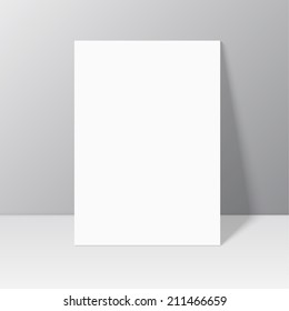 White Blank Stationary Near The Wall With Shadow. 