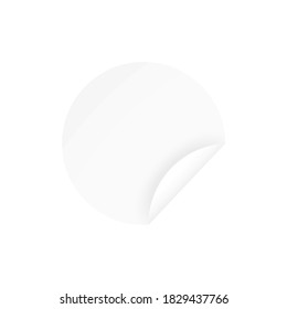 Etiqueta blanca en blanco con esquina doblada. Ilustración vectorial.