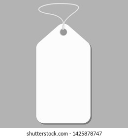 white blank tag on grey background vector illustration
