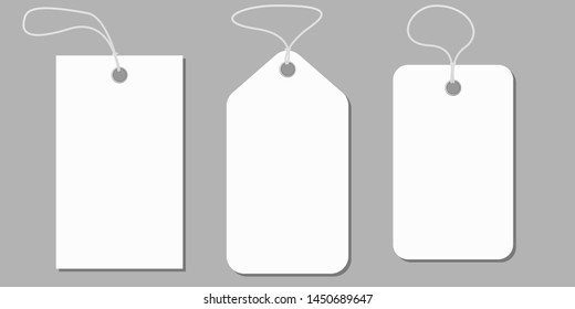white blank tag on grey background vector illustration