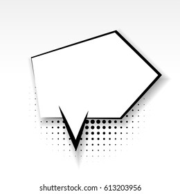 White blank template comics book burst balloon. Bubble icon soft shadow. Cartoon label tag expression. Banner comic box vector illustration.