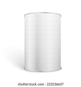 White Blank Tincan Metal Tin Can, Canned Food.