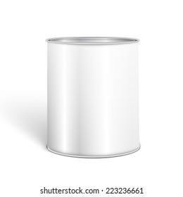 White Blank Tincan Metal Tin Can, Canned Food.