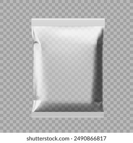 White Blank Transparent Plastic Bag Mockup Template. EPS10 Vector