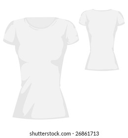 white blank T-shirt design template for womenswear