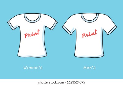 White blank t-shirts template isolated cartoon vector