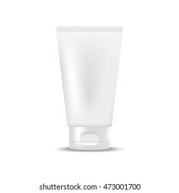 White blank tube of cream, gel. Mock up, cosmetic package 