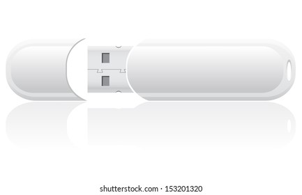 white blank usb flash isolated on background