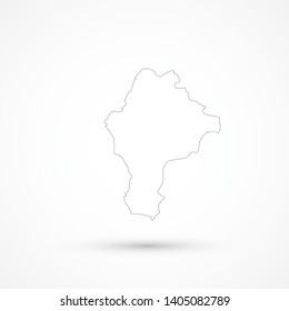 White blank vector Donetsk Peoples Republic map. Isolated on white background.
