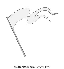 White blank vector waving Flag on Stick