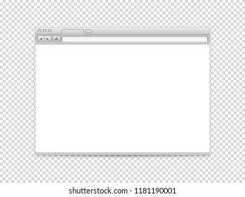White blank website vector mockup. Vector object isolated on transparent background