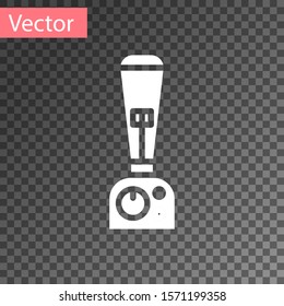 White Blender icon isolated on transparent background. Kitchen electric stationary blender with bowl. Cooking smoothies, cocktail or juice.  Vector Illustration