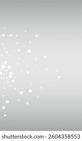 White Blizzard Vector Silver Background. Xmas Snowfall Wallpaper. Gray Falling Transparent. Magic Snow Design.