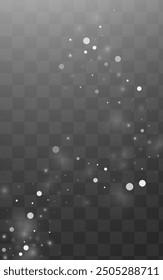 White Blizzard Vector Transparent Background. Abstract Snow Backdrop. Light Fantasy Design. New Snowfall Card.