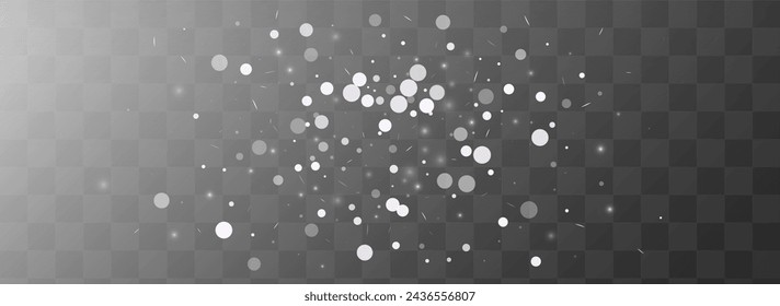 White Blizzard Vector Transparent Panoramic Background. Falling Snowfall Illustration. Light New Backdrop. Holiday Snow Card.