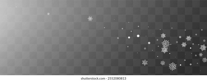 Fondo Panorámico Transparente De Vector De Ventisca Blanco. Fondo de nieve de Navidad. Fondo de pantalla de Navidades ligeras. Diseño de Sky Snowfall.