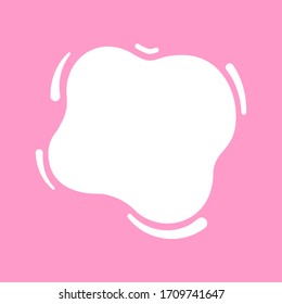 white blob shape on pink color for banner background and copy space