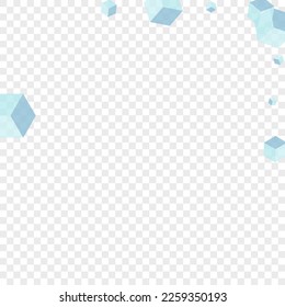 White Block Background Transparent Vector. Cubic Shape Design. Monochrome Polygon Minimal Illustration. Isometric Card. Grey Blank Square.