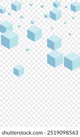 White Block Background Transparent Vector. Polygon 3d Template. Grey Box Perspective Texture. Shadow Design. Monochrome Random Cube.