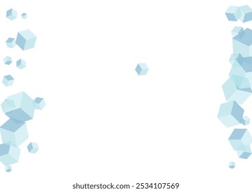 White Block Background White Vector. Polygon Flying Texture. Gray Cubic Shadow Template. Data Card. Blue-gray Collection Box.